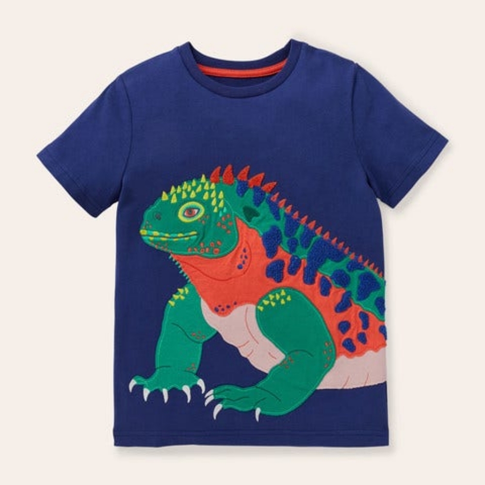 Mini Boden Iguana Lizard Appliqué Shirt